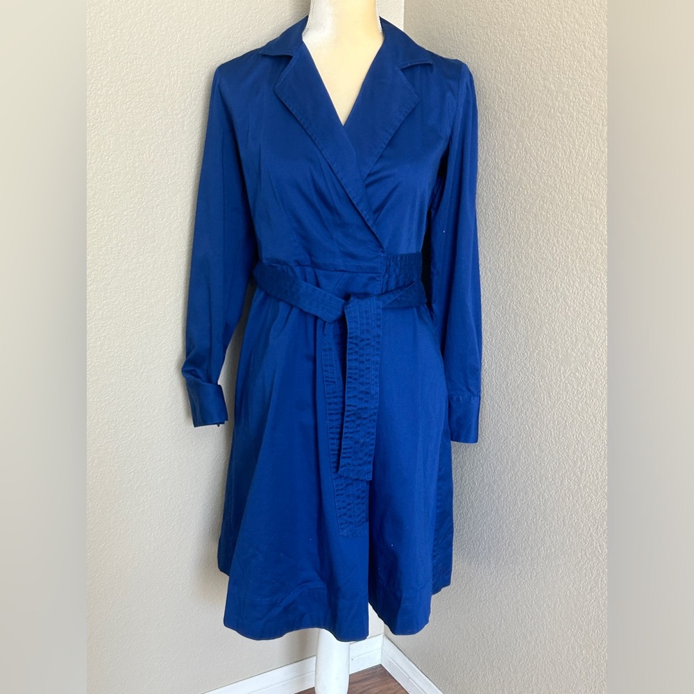 Talbots Classic Wrap-Style Women's Dress in Deep Blue size 4